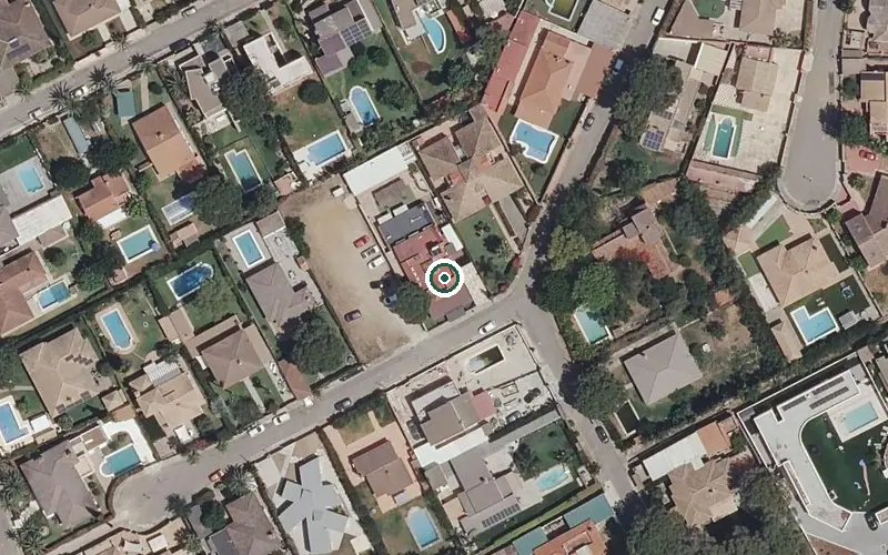 Vista aérea de la ubicación de Centro Residencial para Personas Mayores Pino Grande