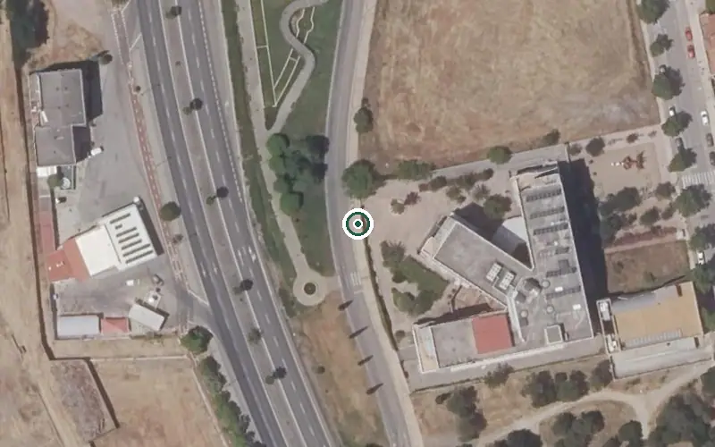 Vista aérea de la ubicación de Centro Residencial de Mayores con Centro de Día Geryvida de Extremadura