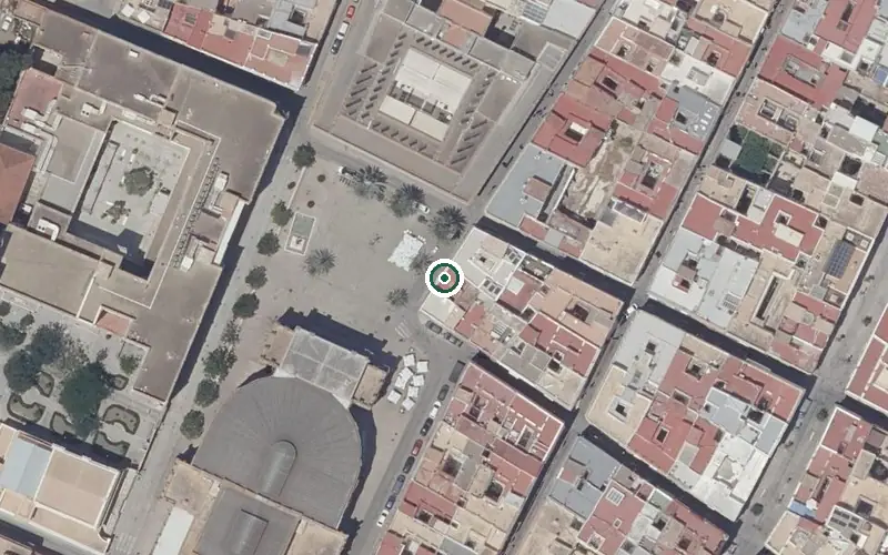 Vista aérea de la ubicación de Centro de Día para Mayores Fragela