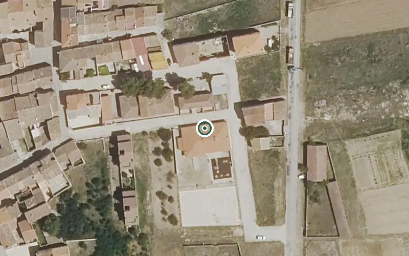 Vista aérea de la ubicación de Vivienda de Mayores de Santo Domingo de Moya