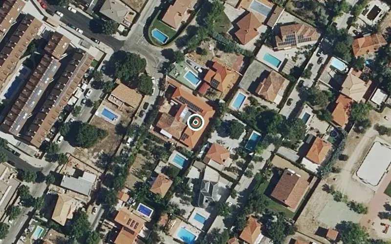 Vista aérea de la ubicación de Residencia Santa Bárbara del Hórreo
