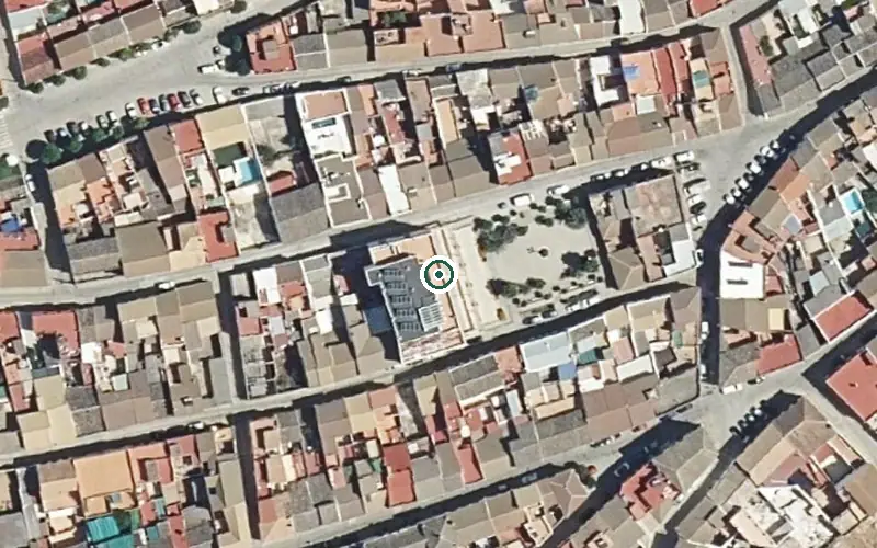 Vista aérea de la ubicación de Centro Residencial para Personas Mayores Municipal de Gerena