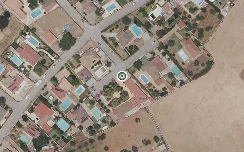 Vista aérea de la ubicación de Centro Residencial para Mayores Santa Ángela
