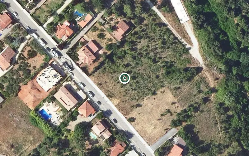 Vista aérea de la ubicación de Els Roures Centre Residencial