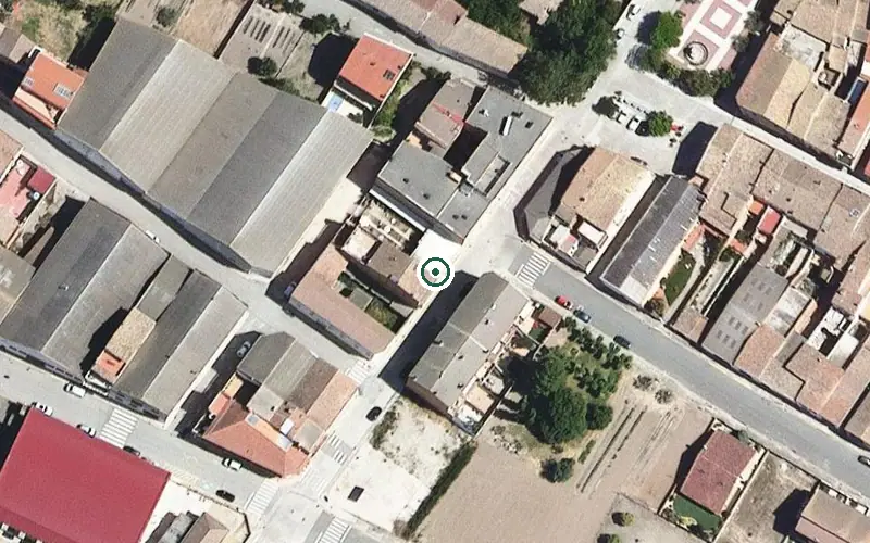 Vista aérea de la ubicación de Residència Municipal de Vilanova de Bellpuig