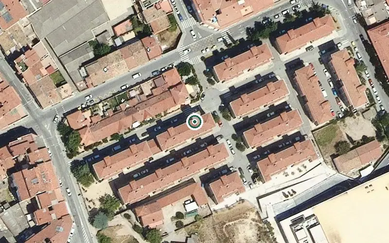 Vista aérea de la ubicación de Llar Residència d'Avis del Barri de la Sagrada Família