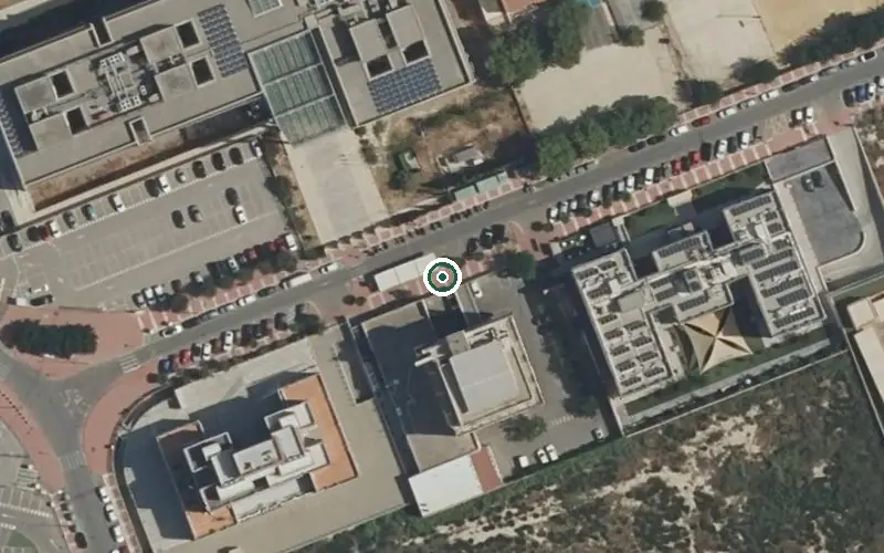 Vista aérea de la ubicación de Residencia Virgen del Carmen