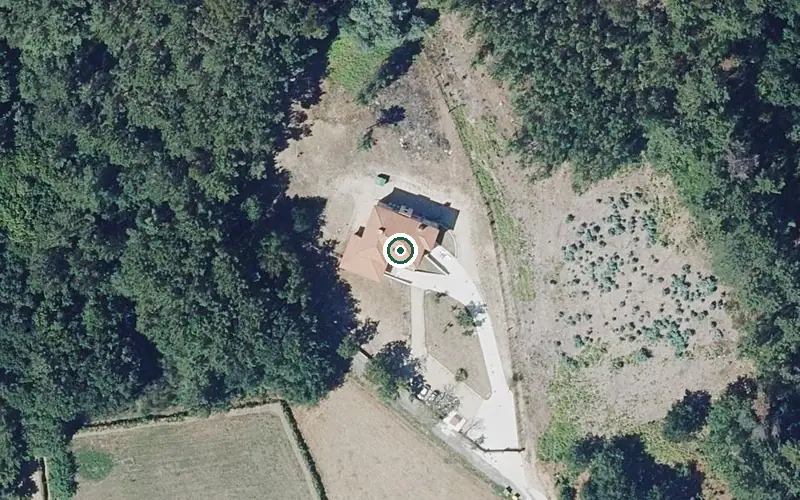 Vista aérea de la ubicación de Fogar Residencial Penas Albas