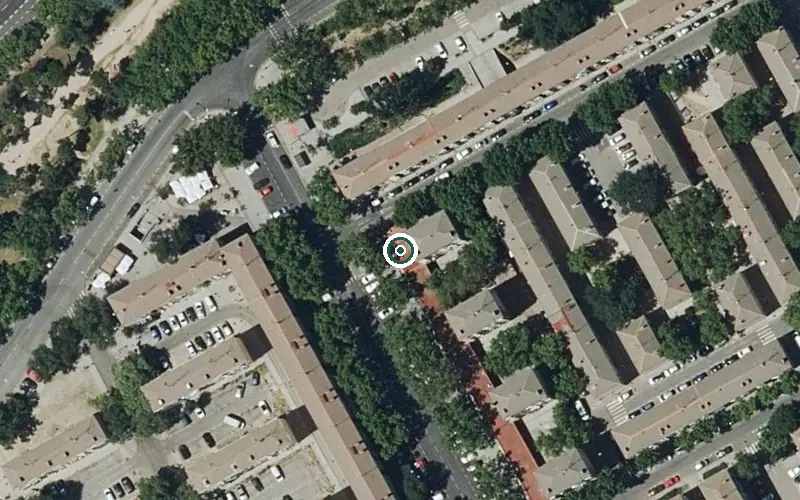 Vista aérea de la ubicación de Centro de Día Municipal Pablo Casals Cognitivo
