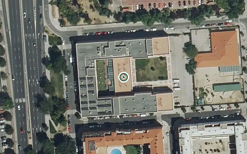 Vista aérea de la ubicación de Residencia Amavir Usera (Plan Velocidad)