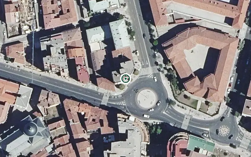 Vista aérea de la ubicación de Unidad de Estancias Diurnas de la Residencia de Personas Mayores Santo Martino
