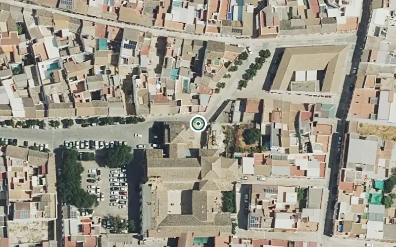 Vista aérea de la ubicación de Centro Residencial San Juan de Dios