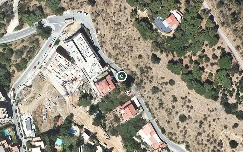 Vista aérea de la ubicación de Residència El Mirador de Gràcia