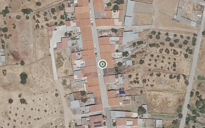 Vista aérea de la ubicación de Centro Residencial para Mayores Municipal Santa Ana
