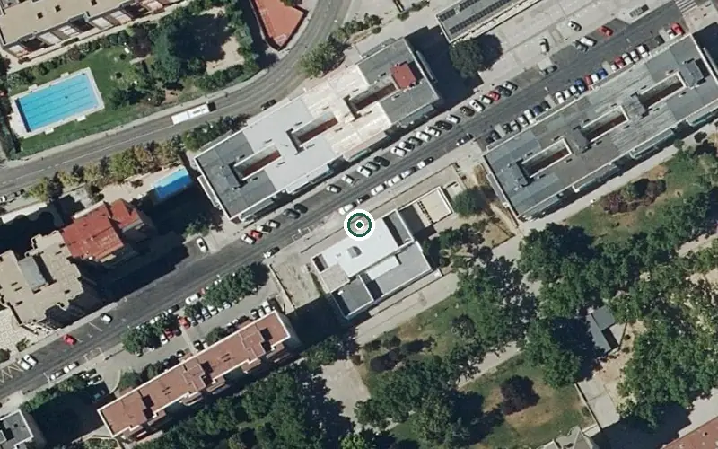 Vista aérea de la ubicación de Centro de Día Municipal Vocal Vecino Justo Sierra
