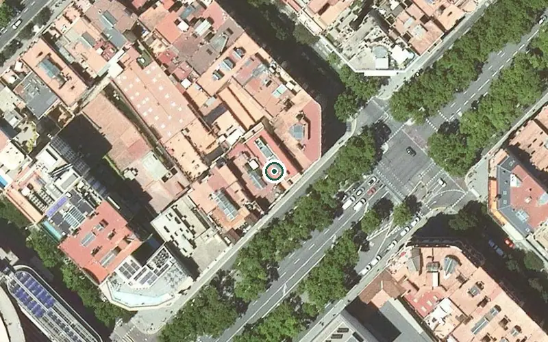 Vista aérea de la ubicación de Residència Bon Eixample