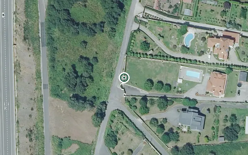 Vista aérea de la ubicación de Residencia para Persoas Maiores Raiola San Marcos