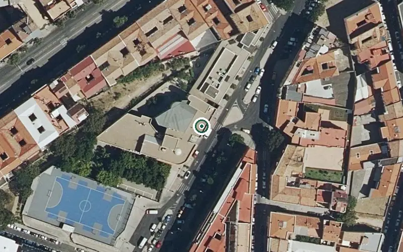 Vista aérea de la ubicación de Centro de Día Municipal Aurora Villa Cognitivo