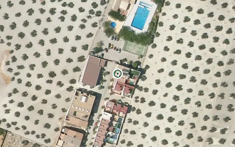 Vista aérea de la ubicación de Residencia de Personas Mayores Santiago Pontones