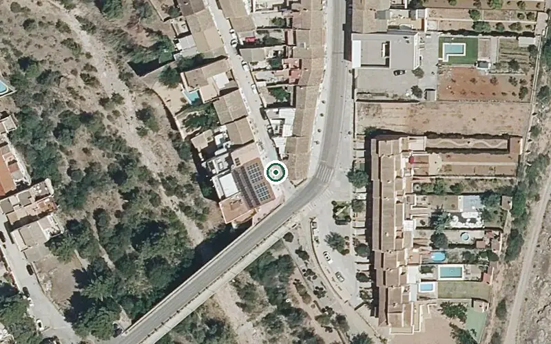 Vista aérea de la ubicación de Centro de Día Personas Mayores Dependientes Casa de los Obreros S. Vte. Ferrer