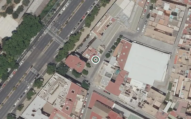 Vista aérea de la ubicación de Centro de Día para Mayores Pizarro