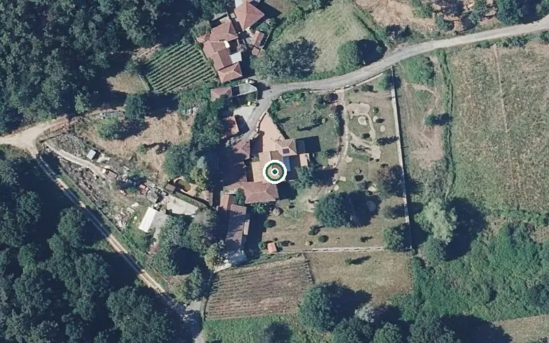 Vista aérea de la ubicación de Vivenda Comunitaria Marivi Blanco