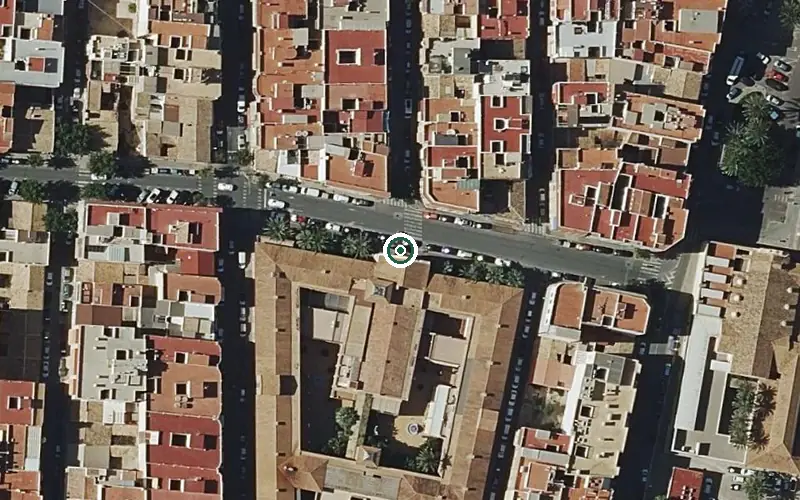 Vista aérea de la ubicación de Centro Residencial para Personas Mayores Hogar San José