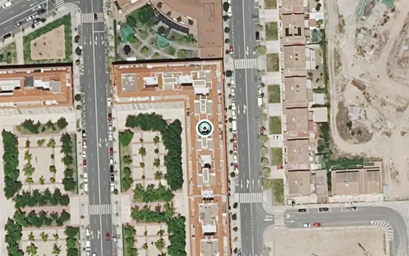 Vista aérea de la ubicación de Unidad de Estancias Diurnas Boni Mediero