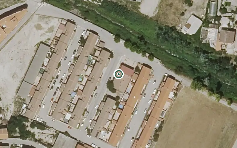 Vista aérea de la ubicación de Vivienda Municipal de Mayores de Almoguera