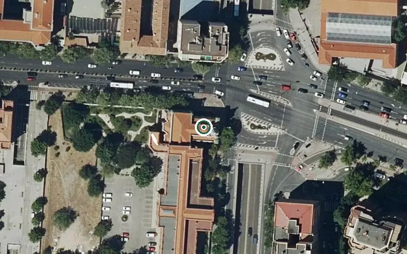 Vista aérea de la ubicación de Residencia La Paz (Madrid)