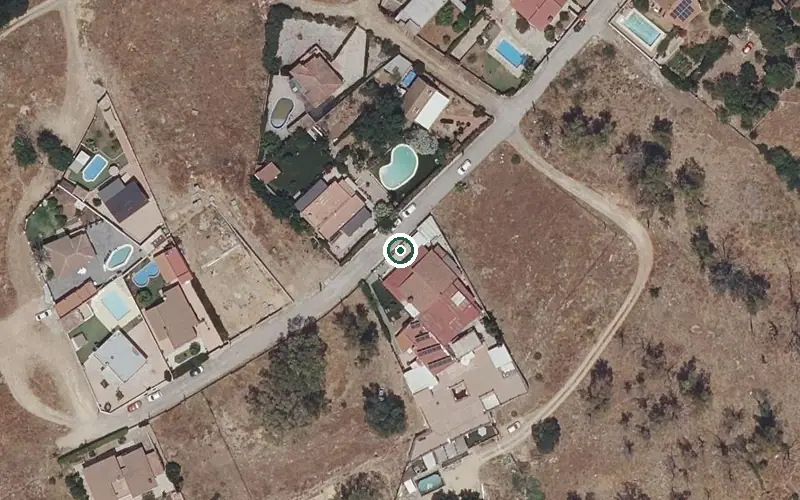 Vista aérea de la ubicación de Centro Residencial para Mayores el Paraiso Alcalareño