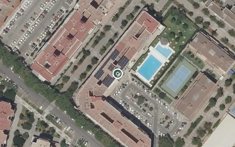 Vista aérea de la ubicación de Centro Residencial para Personas Mayores Ferrusola