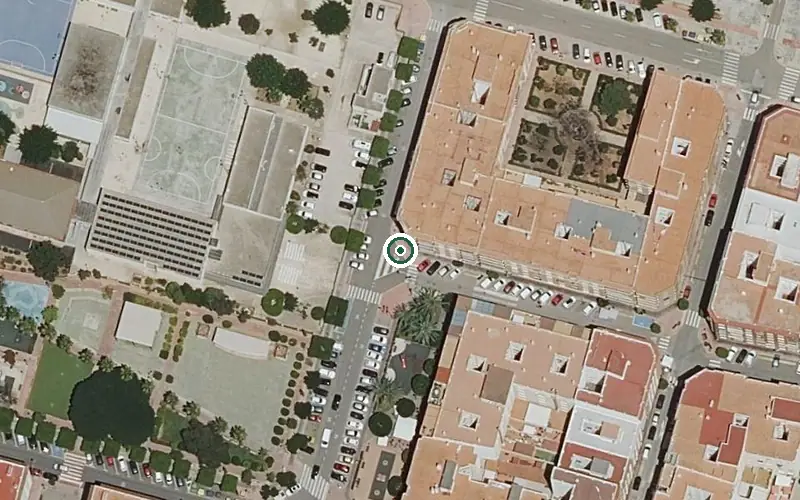 Vista aérea de la ubicación de Centre de dia para Personas Mayores Dependientes dos Aigües