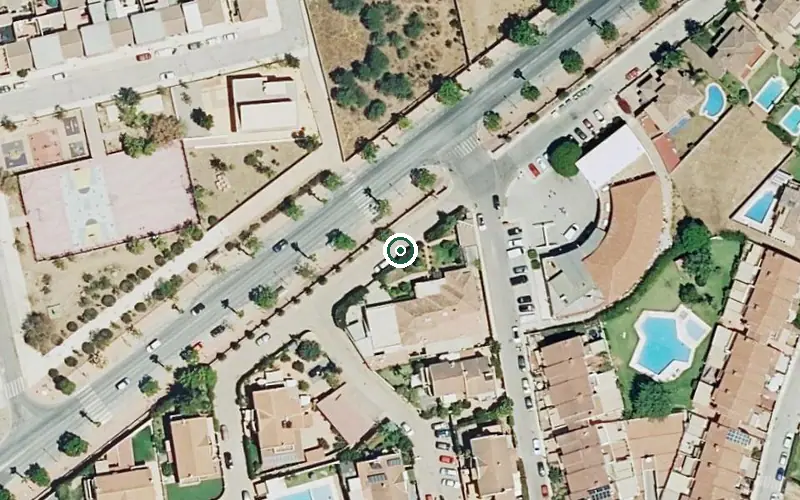 Vista aérea de la ubicación de Centro Residencial para Mayores Altos de Viñagrande