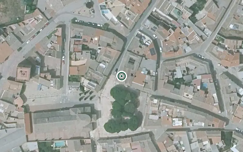 Vista aérea de la ubicación de Vivienda Municipal de Mayores de Alcazar de San Juan