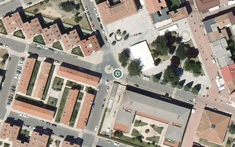 Vista aérea de la ubicación de Unidad de Estancias Diurnas Centro Socio Sanitario de Guardo