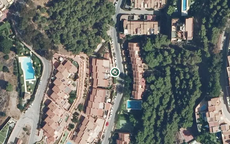 Vista aérea de la ubicación de Centro Residencial para Mayores Caser Residencial Málaga