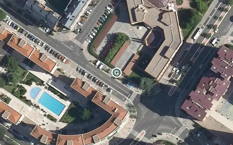 Vista aérea de la ubicación de Unidad de Estancias Diurnas de Residencia de Personas Mayores (Parquesol)