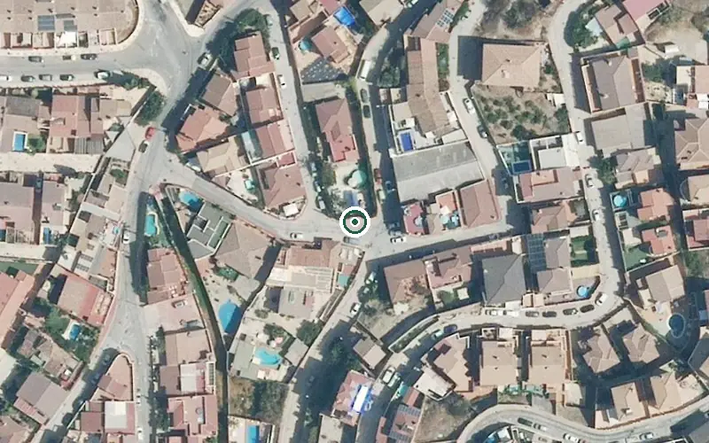 Vista aérea de la ubicación de Centro Residencial para Personas Mayores las Violetas