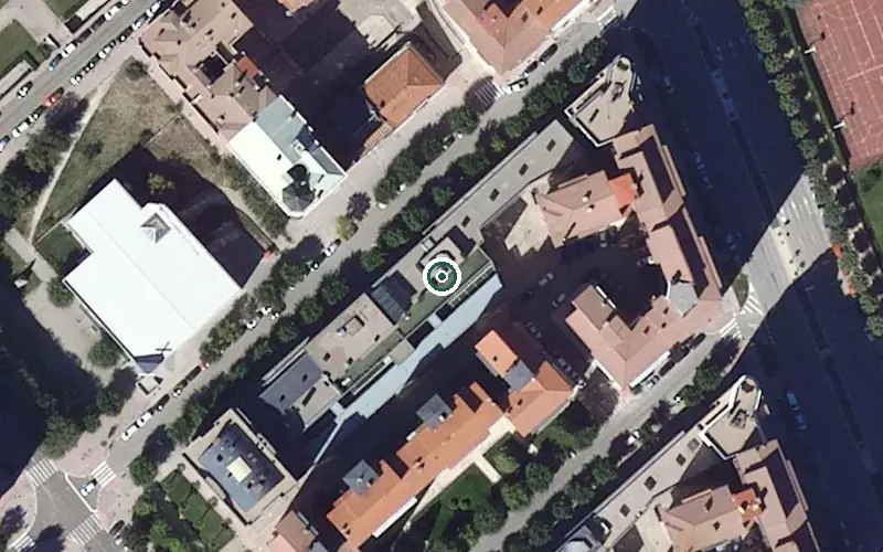 Vista aérea de la ubicación de Centro Sociosanitario Plaza Real Burgos