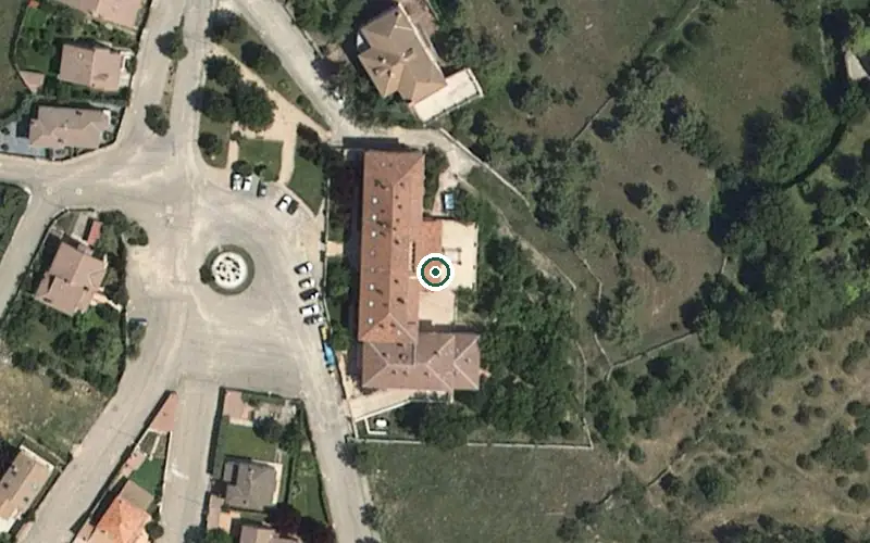 Vista aérea de la ubicación de Unidad de Estancias Diurnas Pradena Salud