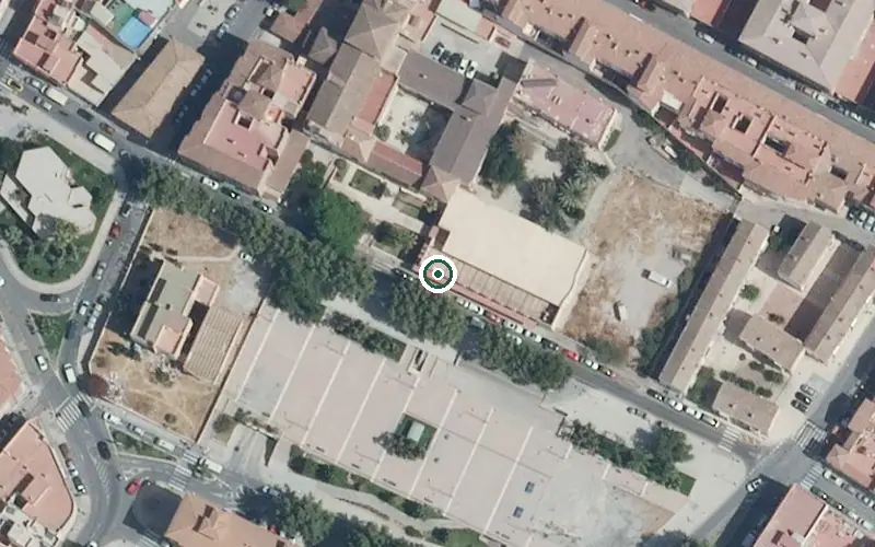 Vista aérea de la ubicación de Centro Residencial para Mayores San Luis