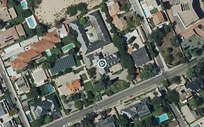 Vista aérea de la ubicación de Residencia Santísima Trinidad