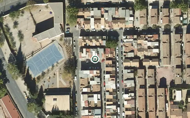 Vista aérea de la ubicación de Centro de Día para Mayores San Roque