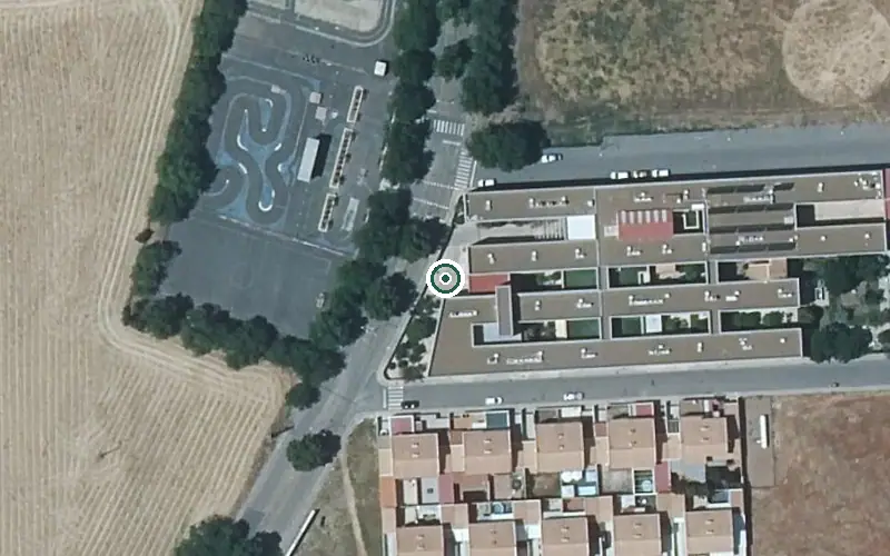 Vista aérea de la ubicación de Residencia de Mayores Hogar Argamasilla