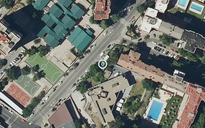 Vista aérea de la ubicación de Residencia Jazmín Centro Municipal de Atención a Enfermos de Alzheimer