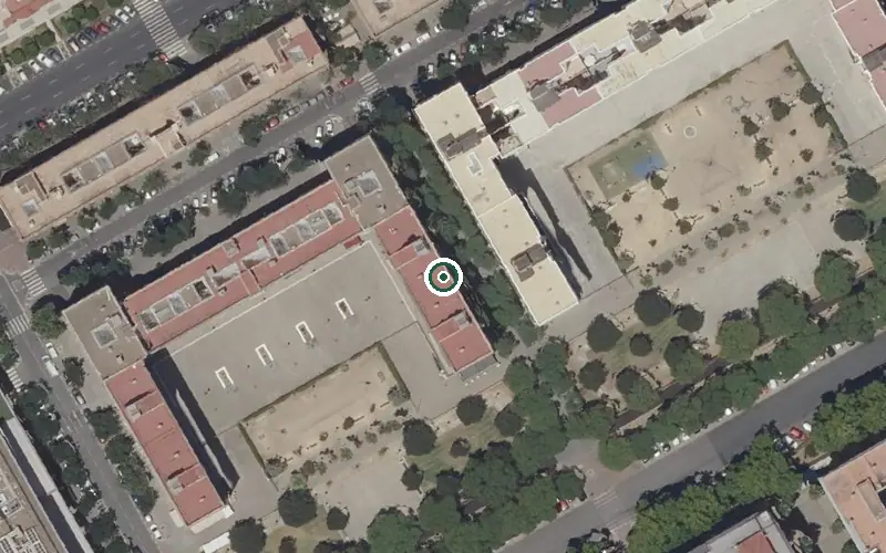 Vista aérea de la ubicación de Centro de Día para Mayores Hispalvida