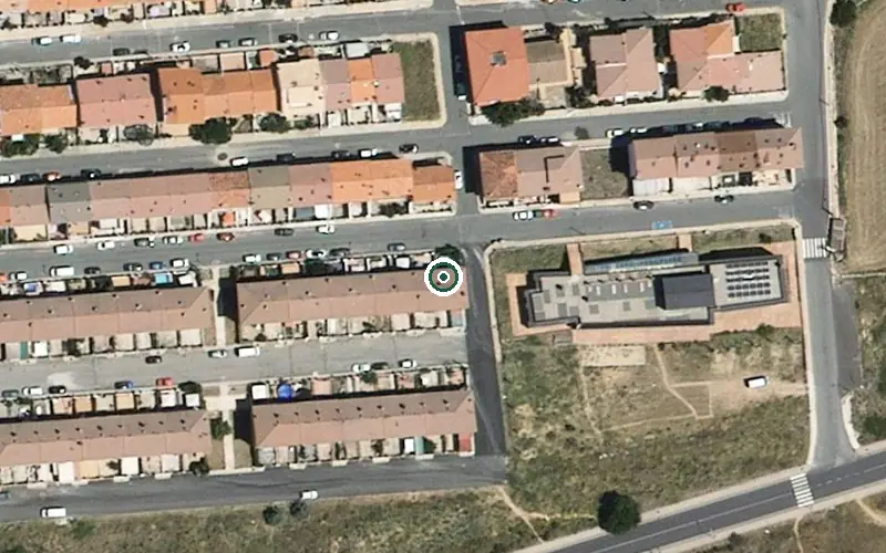 Vista aérea de la ubicación de Unidad de Estancias Diurnas Centro Polivalente de Servicios Sociales de las Navas del Marqués