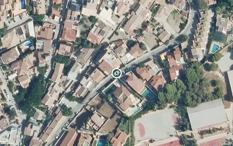 Vista aérea de la ubicación de Centro Residencial la Biznaga