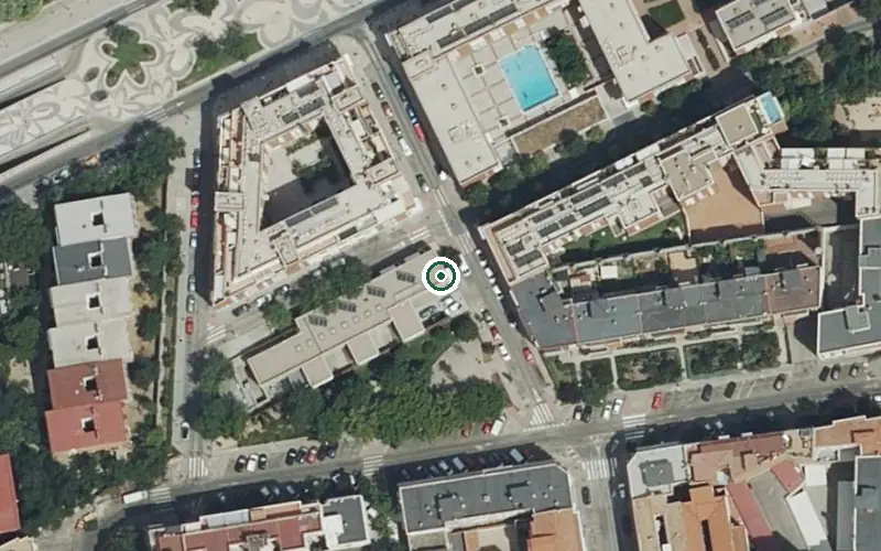 Vista aérea de la ubicación de Centro de Día Municipal San Crispín